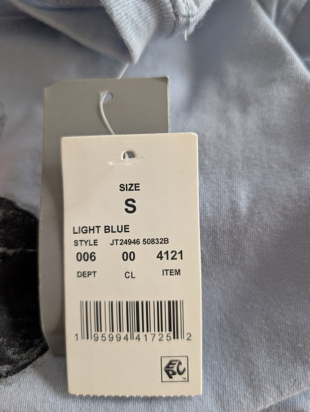 NWT Small Vintage Minnie Mouse Sitting Light Blue Crew Neck Tee - Picture 4 of 4